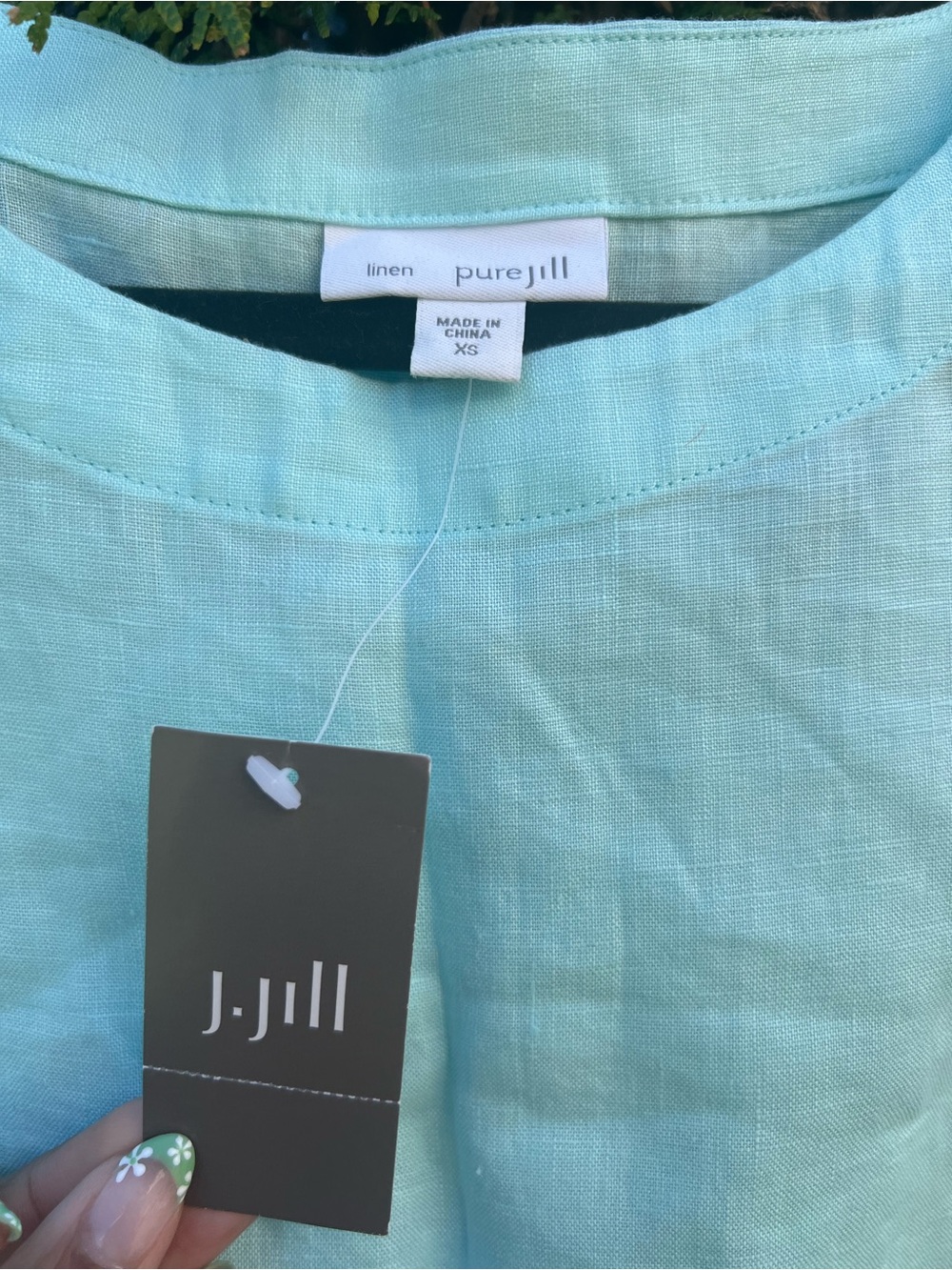 J. Jill Aqua Linen Top - Picture 3 of 8